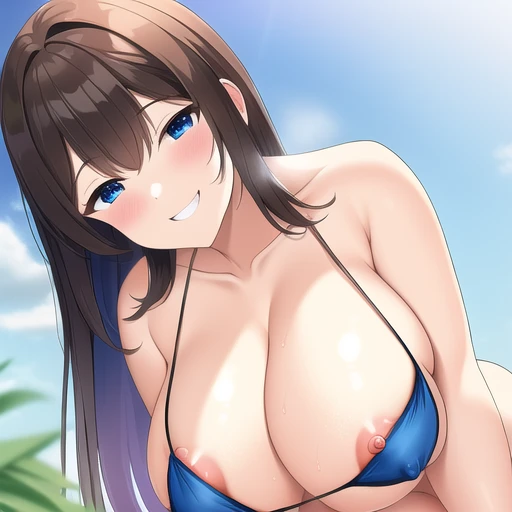 [NovelAI] Rire R18 Gravure Bikini Micro bikini Mamelon visible pose sexy [Illustration]